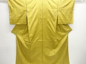 格子織り出し米沢紬着物